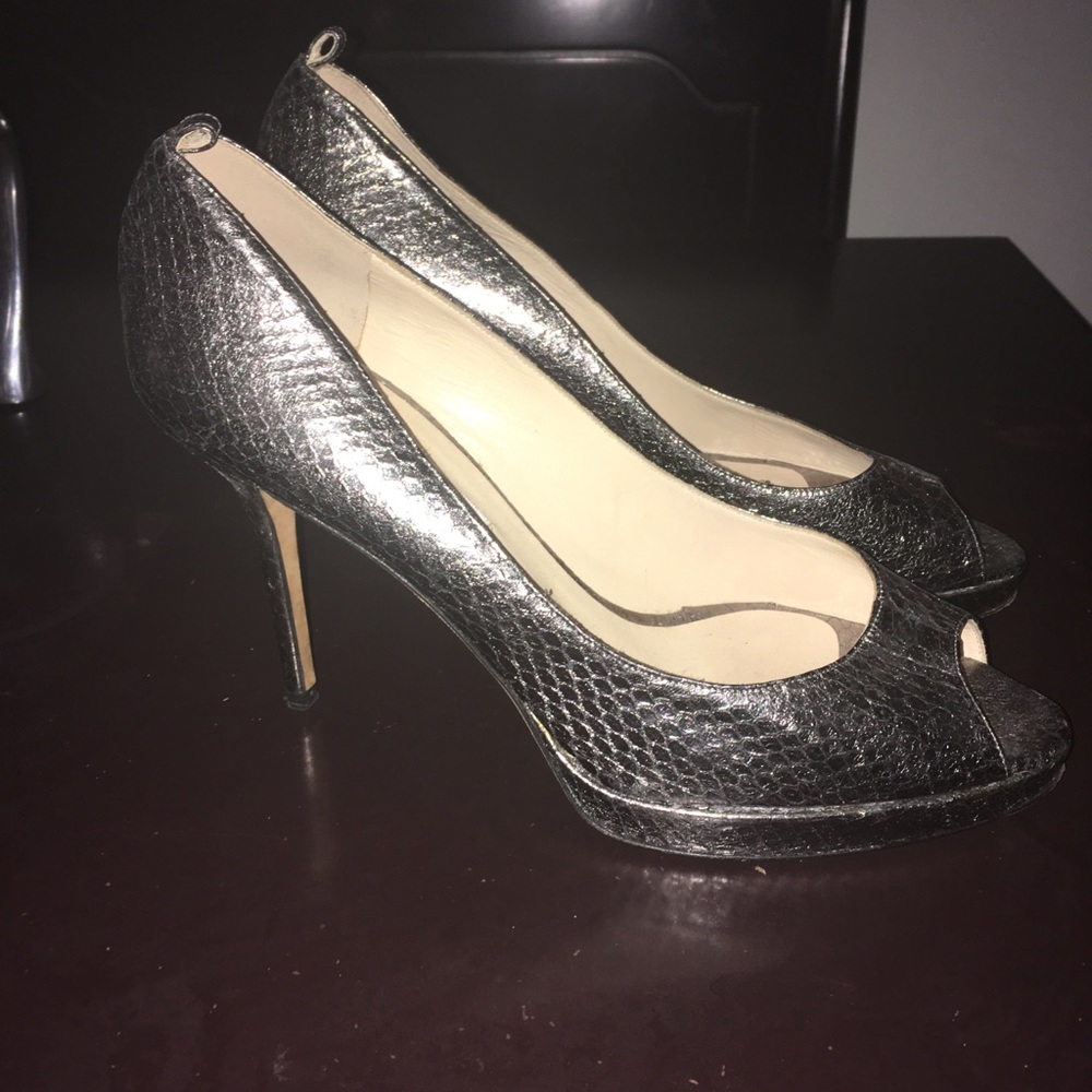Jimmy Choo Silver Platform Heels Size 40
